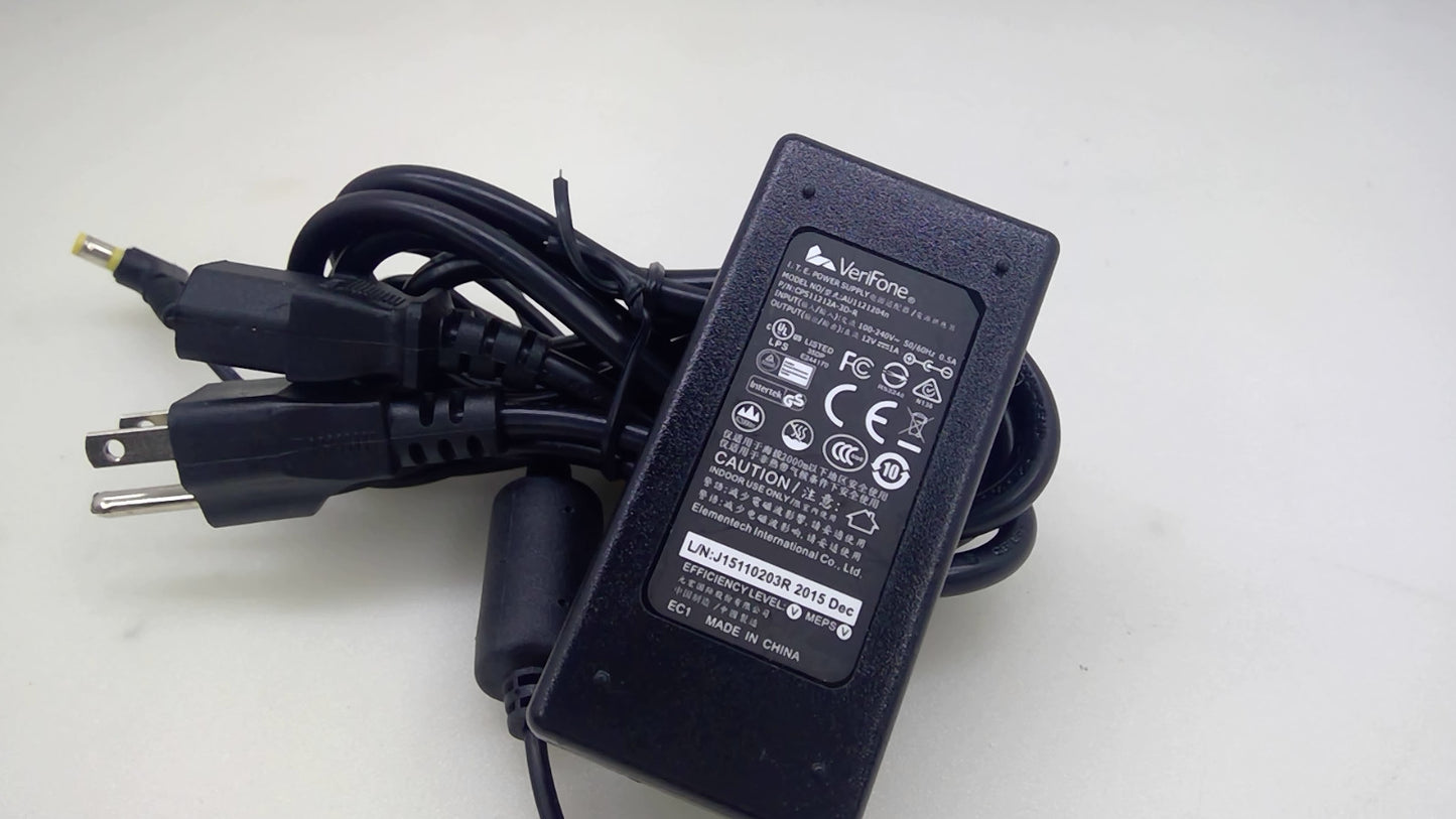 VeriFone AU1121204N CPS11212A-3D-R 12V 1A 12W AC/DC Power Adapter