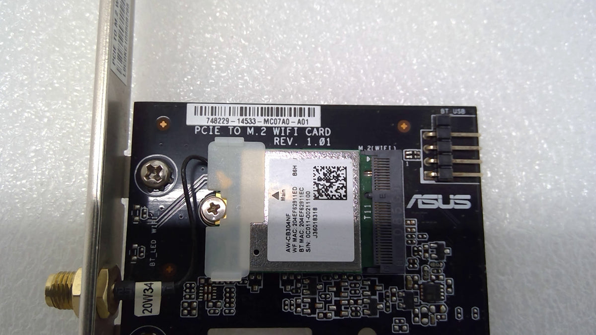 ASUS CYBERPOWERPC WLAN BLUETOOTH 5.0 PCIE TO M2 WIFI NETWORK CARD MC07A0-A01