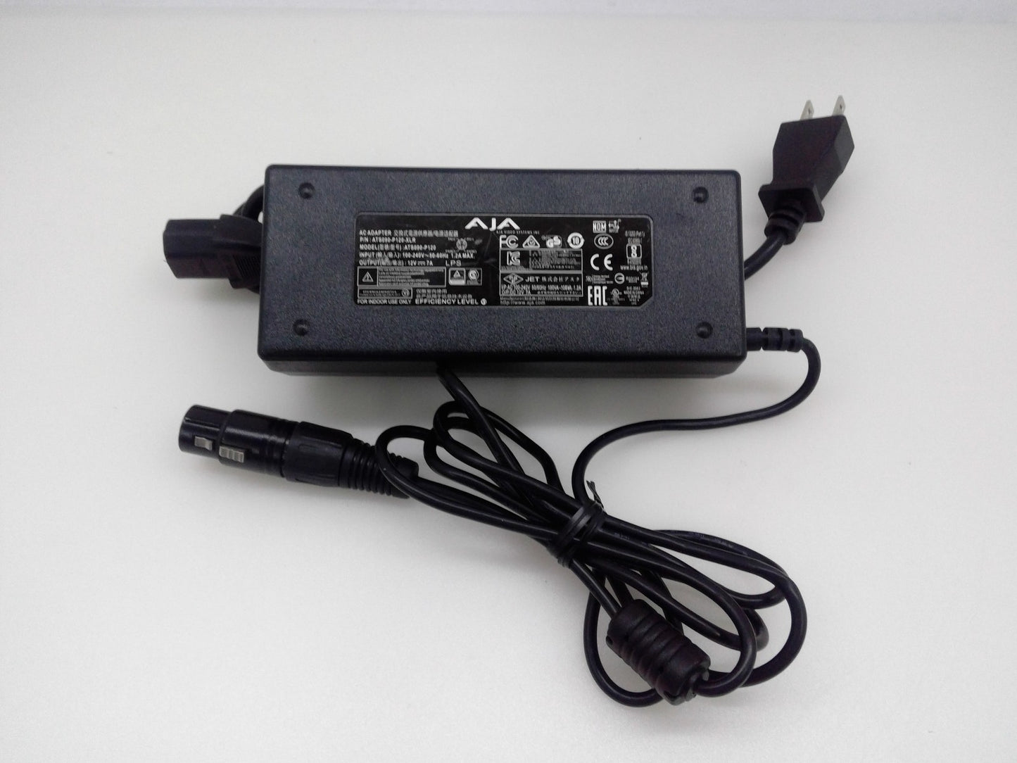 Genuine AJA AC Adapter ATS090-P120-XLR ATS090-P120 Power Charger 12V 7.0A