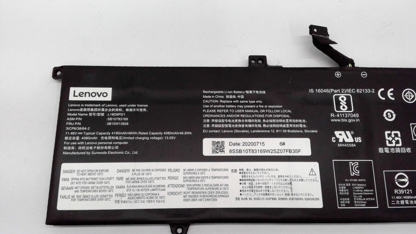 Genuine L18D6PD1 L18C6PD1 Battery for Lenovo ThinkPad X13 X390 X395 Series OEM
