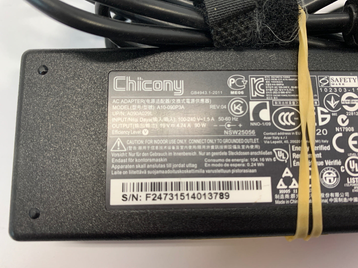 Chicony 90W AC Adapter A10-090P3A 19V 4.74A  HP Pavilion, Acer Aspire Blue Tip