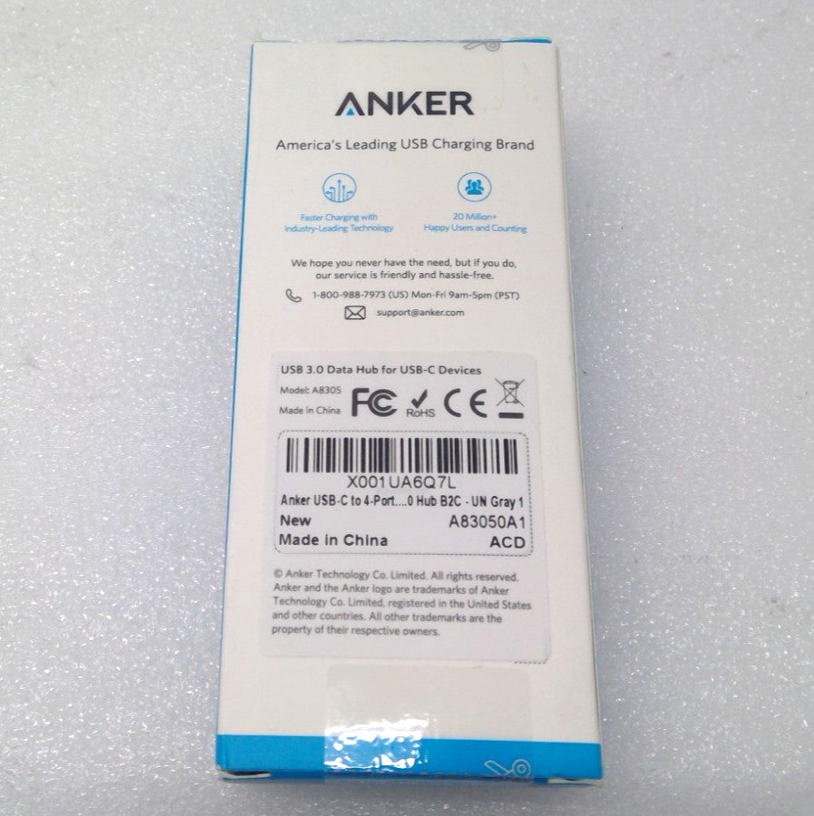 NEW Anker USB-C to 4-Port USB 3.0 Hub For USB Type C Devices A8305