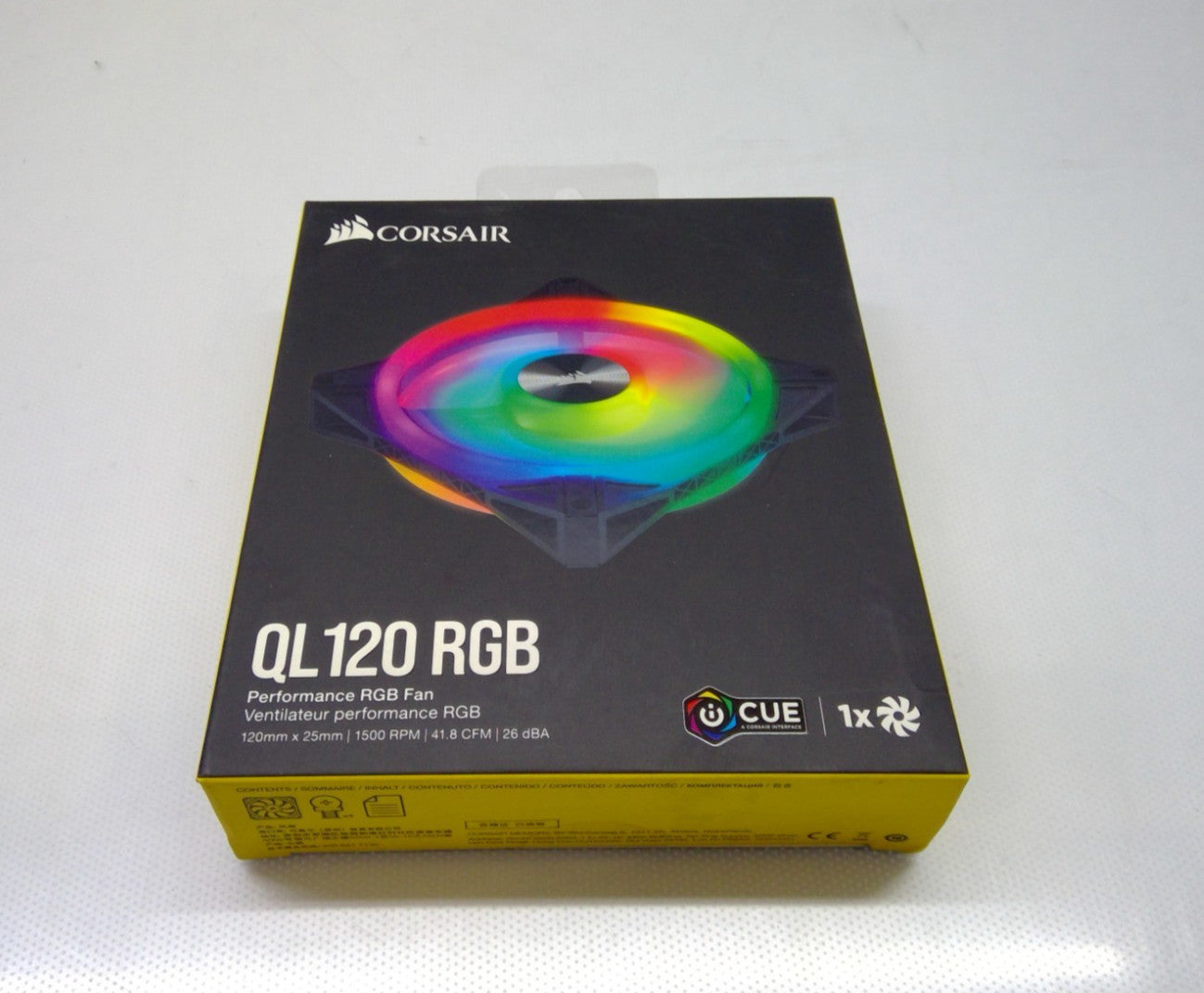 Corsair ICUE QL120 RGB Performance RGB Fan 120mm X 25mm 1500RPM Black Brand New