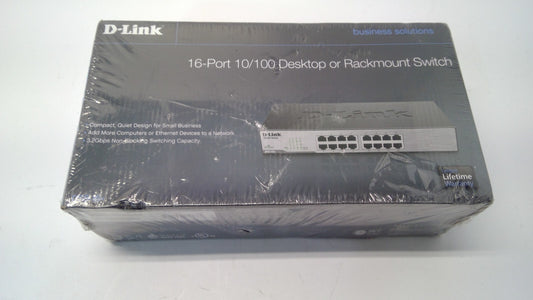 D-Link DSS-DSS16+16-Ports 10/100 Desktop Rack-Mountable Switch New Sealed