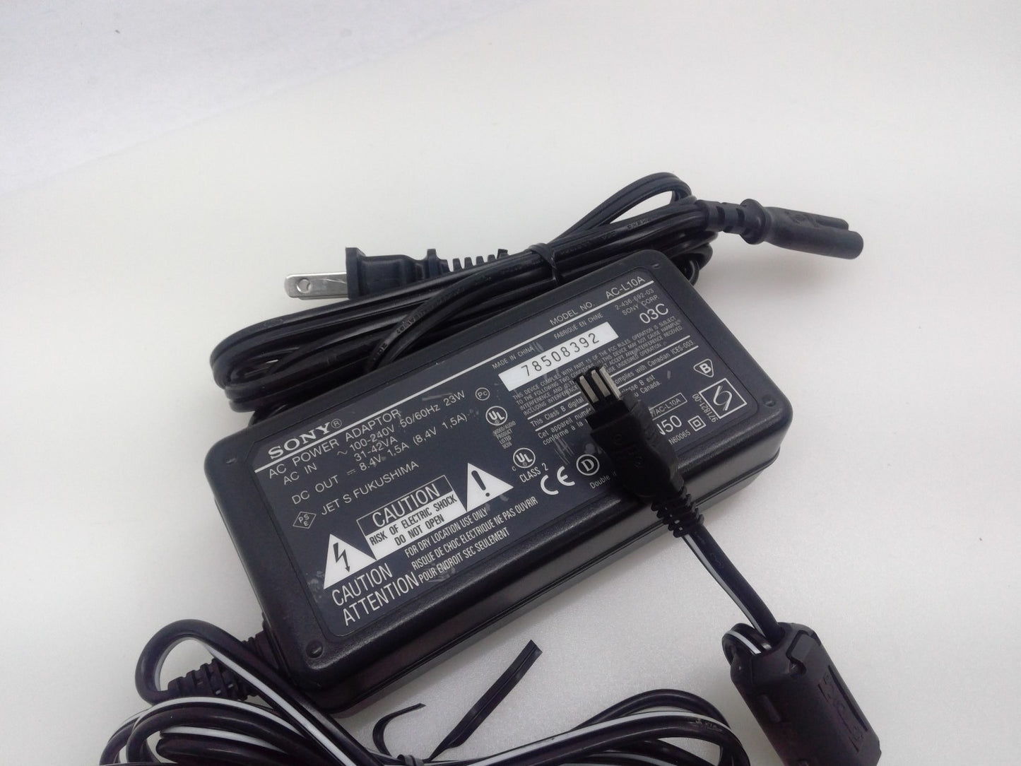 OEM Sony AC-L10A AC Power Adapter 8.4V DC 1.5A Camcorder Charger Genuine Camera