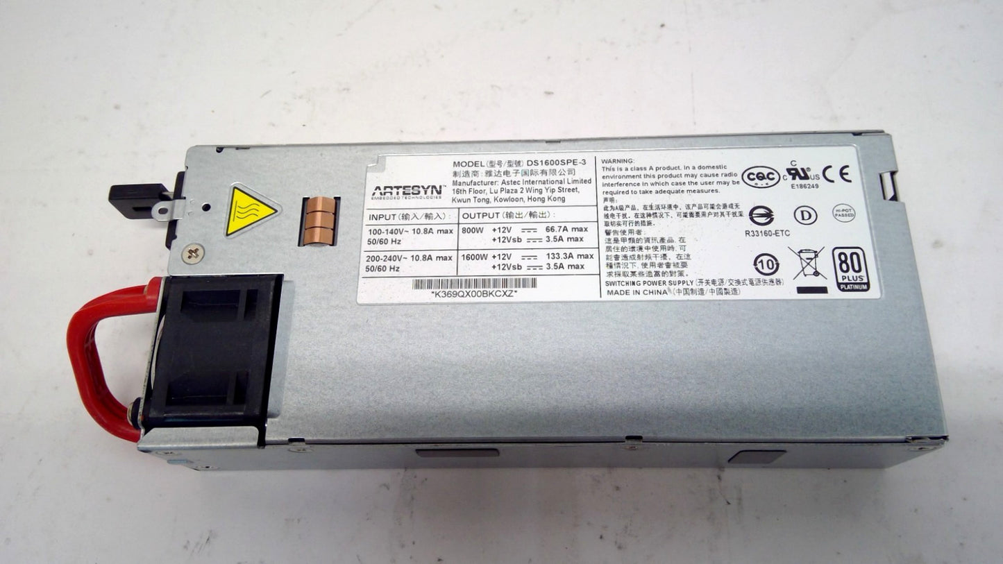 Artesyn 1600W DS1600SPE-3 Server Switching Power Supply 12V Titanium 741-014457