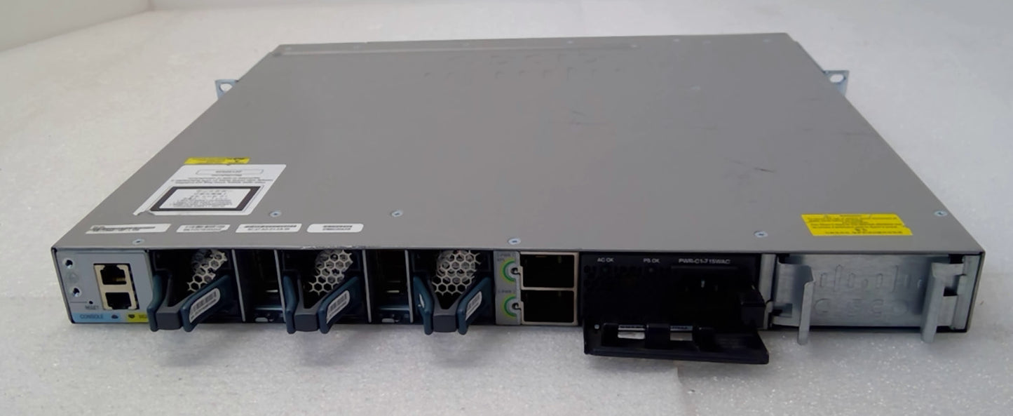 Cisco Catalyst WS-C3850-48P 48Port PoE+ Switch w/ C3850-NM-4-1G Network Module