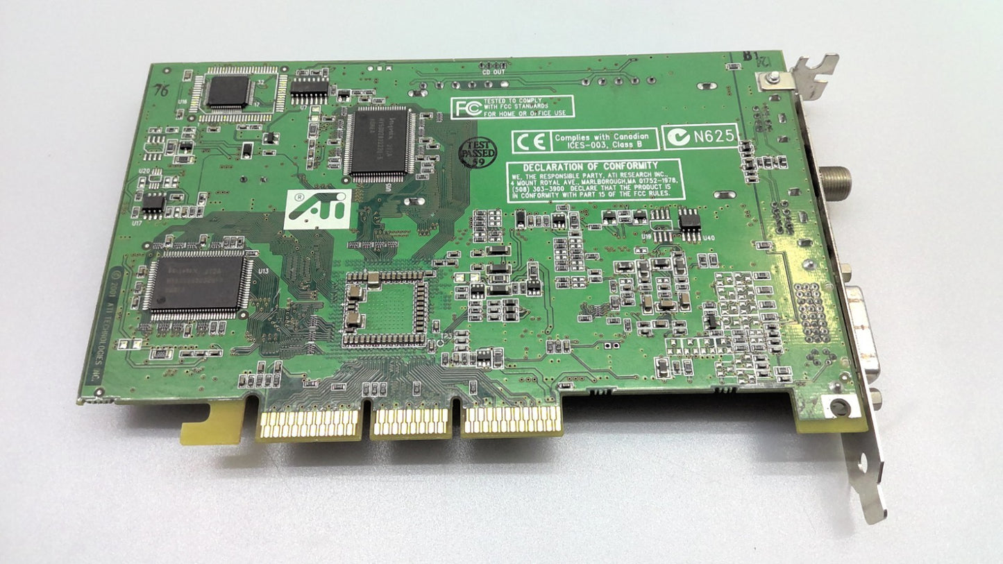 ATI RADEON AGP S-VIDEO DVI AIW 7500 64M DDR 109-83900-00 Graphics Card