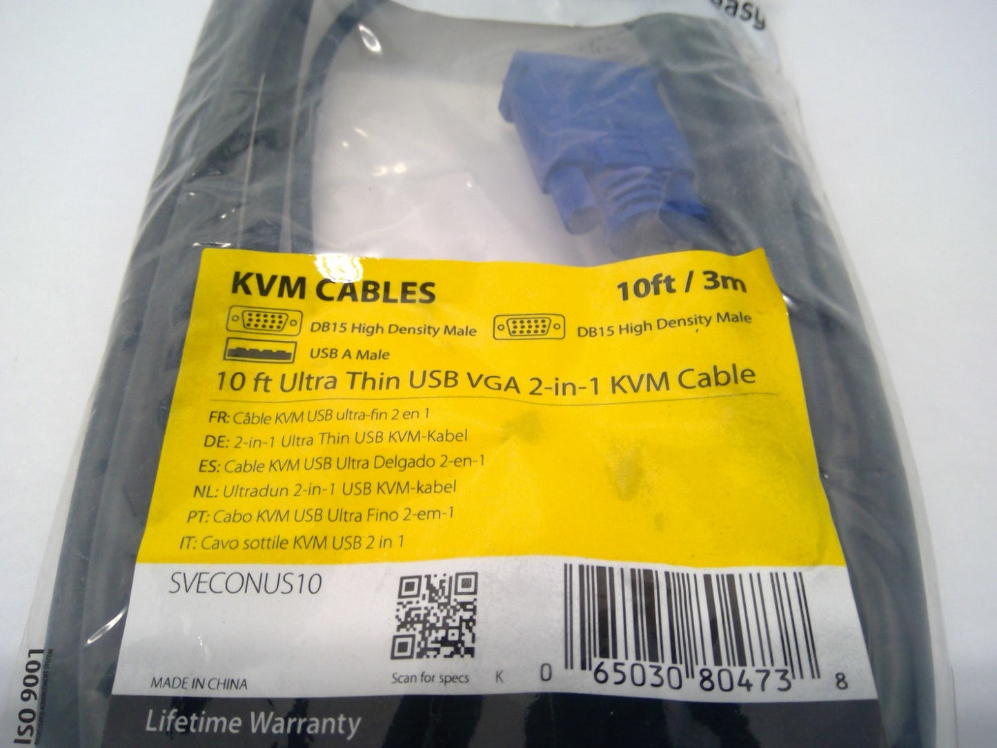 StarTech.com 10ft Ultra-Thin USB 2-in-1 KVM Cable SVECONUS10