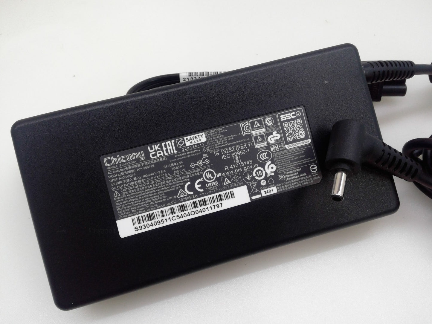 OEM Chicony For MSI Pulse A17 AI+ C3XWGKG RTX5070 A21-200P2B 20V 10A  200W 4.5mm
