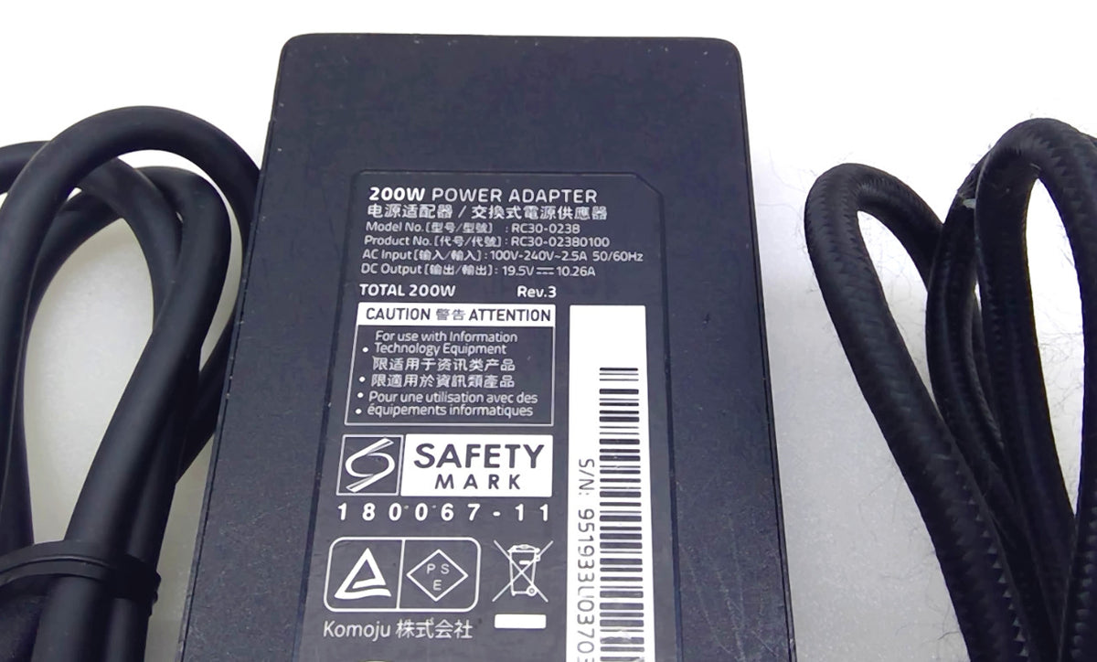 Genuine Razer RC30-0238 200W 19.5V 10.26A AC Power Adapter Charger w/ Cord