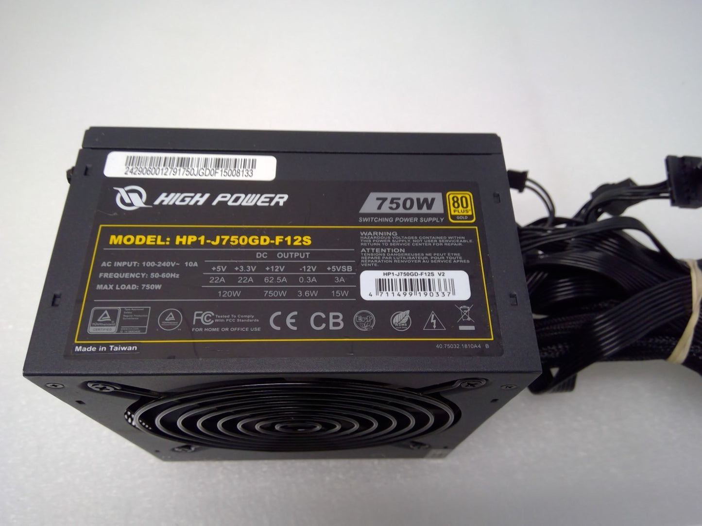 High Power HP1-J750GD-F12S 750W 80 Plus Gold Switching Power Supply