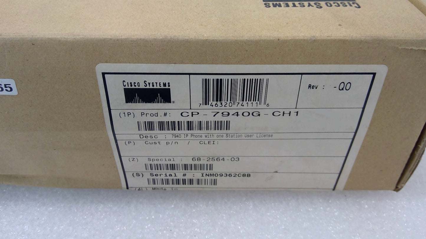 Cisco CP-7940G-CH1 7940 Unified IP Desk Phone 2-Line PoE Brand New CP-7940G