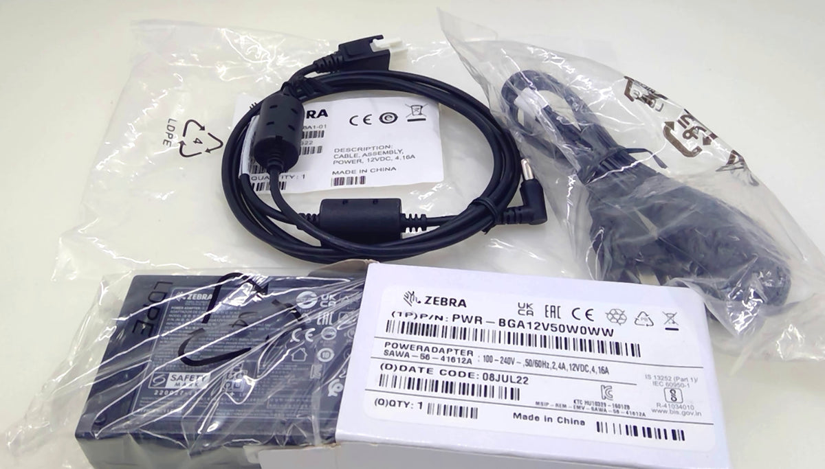 Zebra SAWA-56-41612A 50W 12V Power Adapter w/ DC & AC Cables Open Box