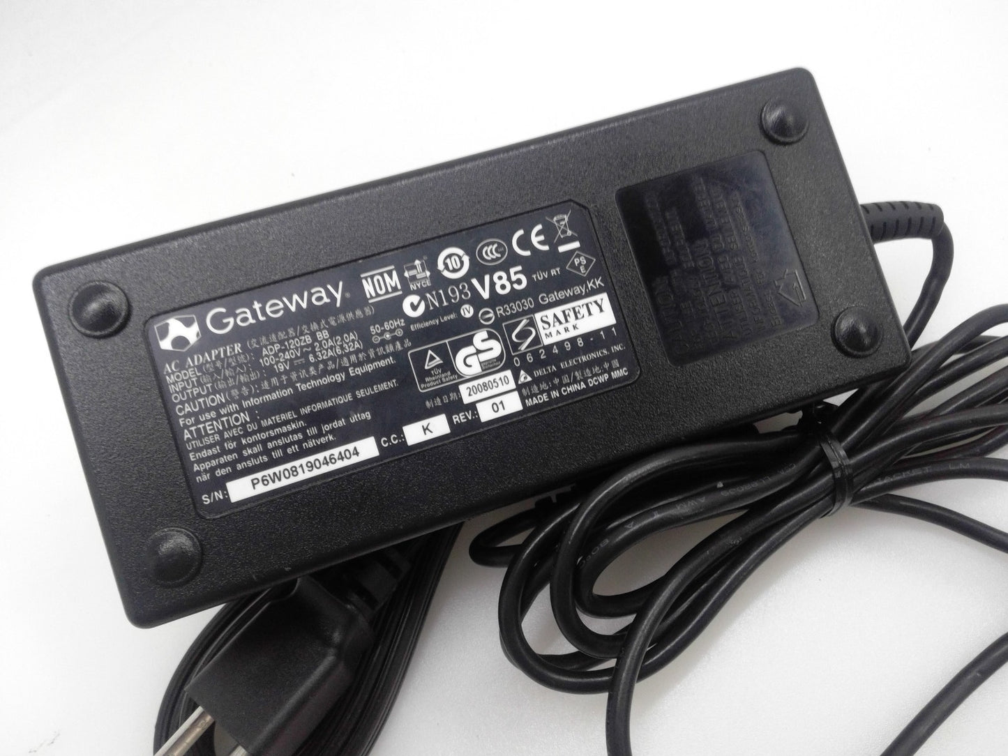 Genuine Gateway 120W AC Power Adapter ADP-120ZB BB 19V 6.32A
