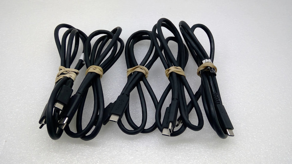 Lot of 5 USB-C to USB-C Charging Cables Black Used Tested