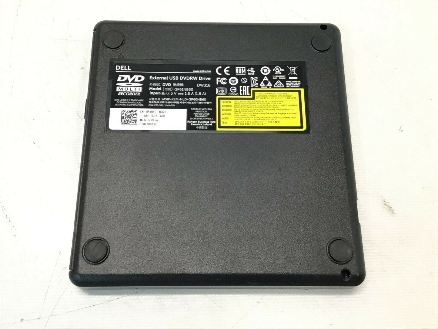 Genuine Dell USB Slim DVD CD DVDRW Lecteur Compact External Drive DW316 (Used)