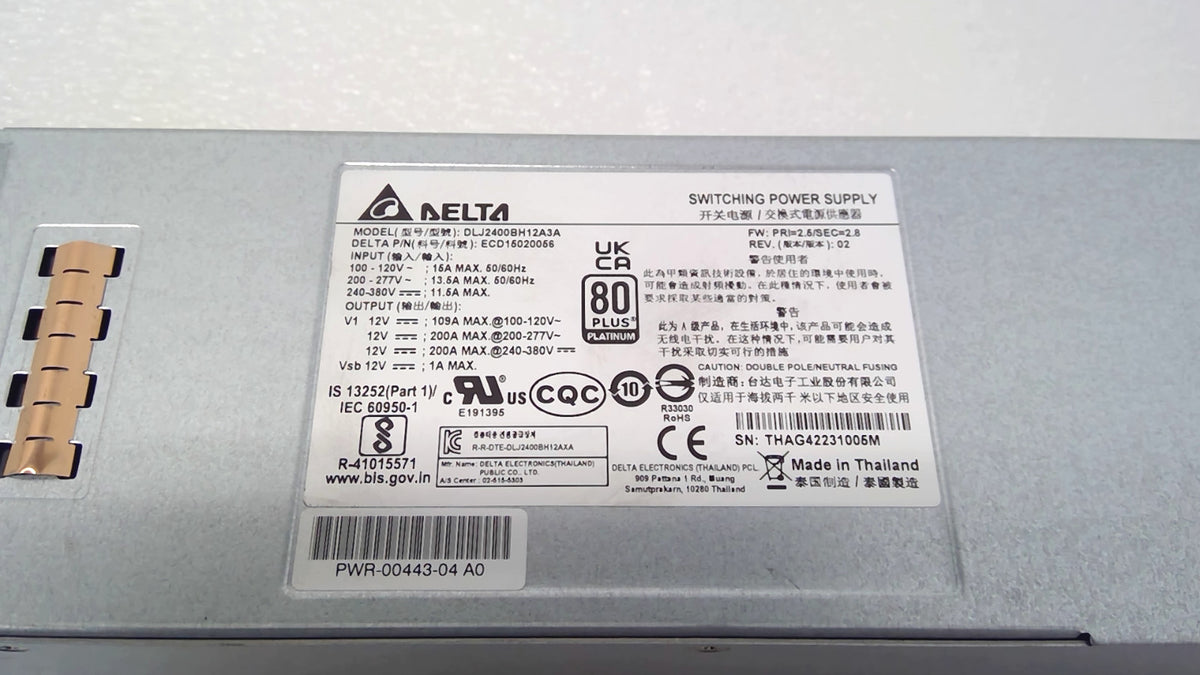 Arista PWR-2421-HV-RED 2400W Power Supply PWR-00443-04 Arista 7060X6 /7388X5
