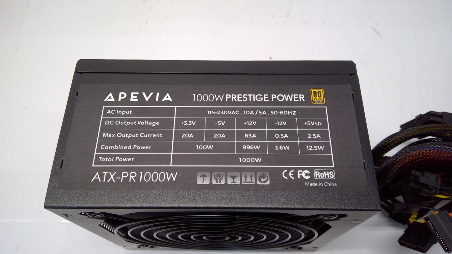 APEVIA 1000W ATX-PR1000W PRESTIGE SERIES 80+ GOLD CERTIFIED POWER SUPPLY