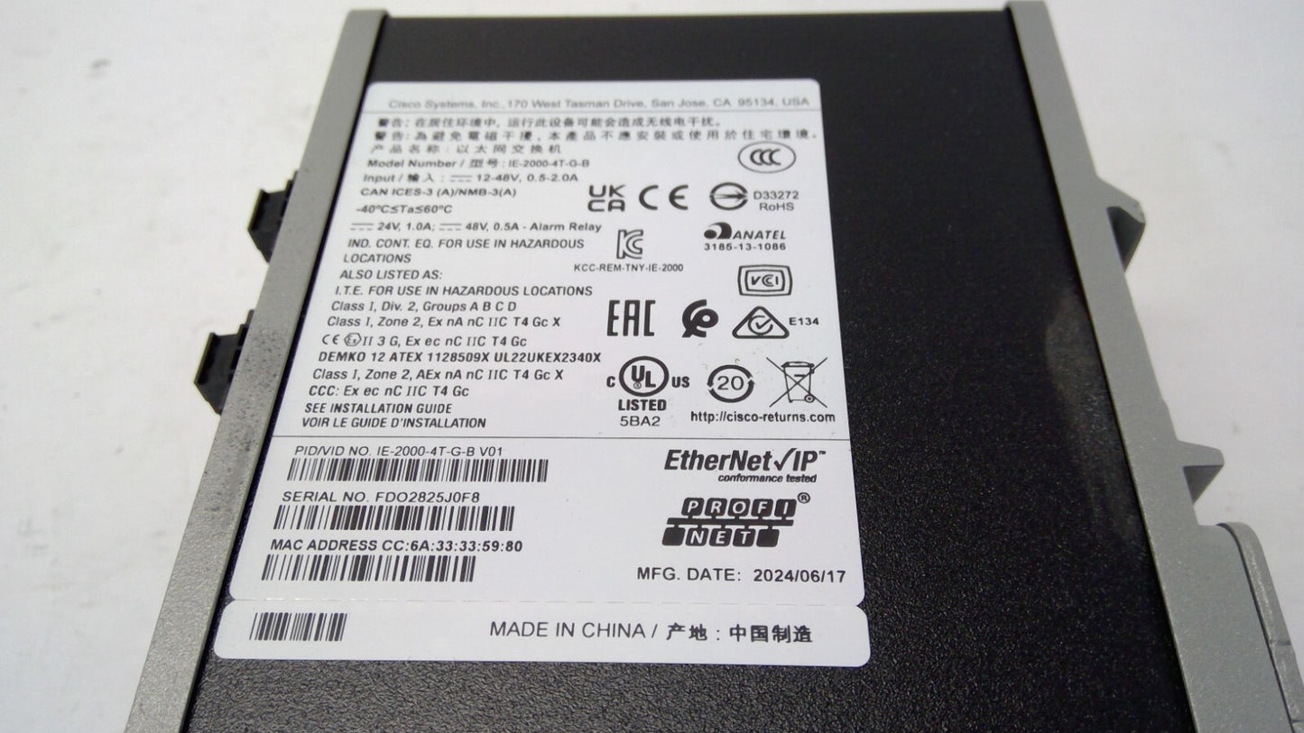 Cisco IE-2000-4T-G-B Ethernet Switch - 6 Ports - Manageable - Fast Ethernet