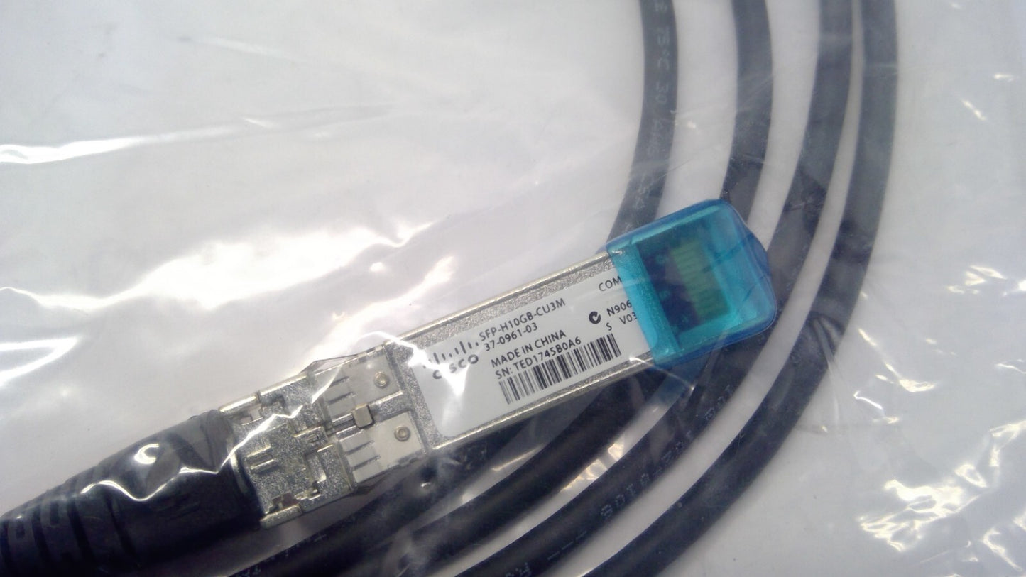 NEW CISCO SFP-H10GB-CU3M SFP+ 3 Meter 10GBASE Twinax Cable 37-0961-03
