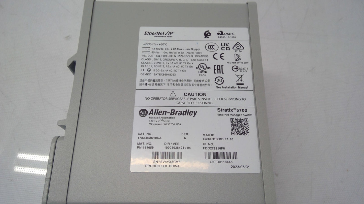 Allen-Bradley 1783-BMS10CA/A Stratix 5700 10-Port Managed Ethernet Switch
