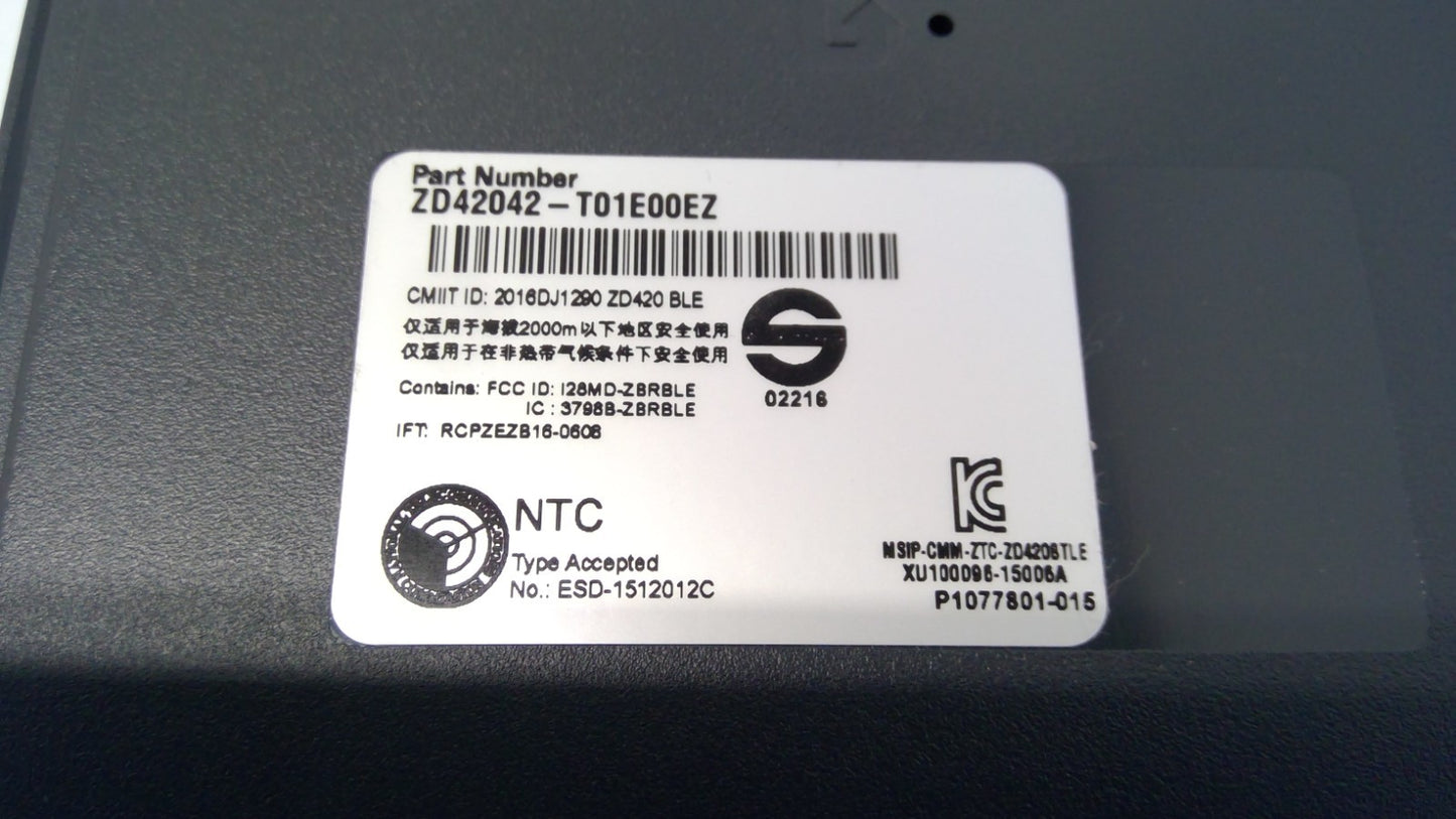 Original Zebra ZD420 Direct Thermal Printer，Bluetooth，WiFi，USB W/AC Adapter