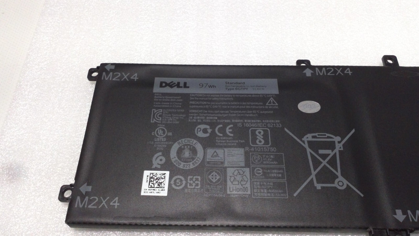 Genuine Dell Battery 6GTPY for Precision 5510 5520 XPS 15 9550 9560 9570 97Wh