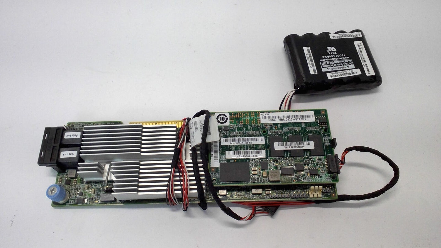 Cisco UCSC-MRAID12G-512MB 12Gb SAS RAID Controller 74-102747-01 card w/ Battery