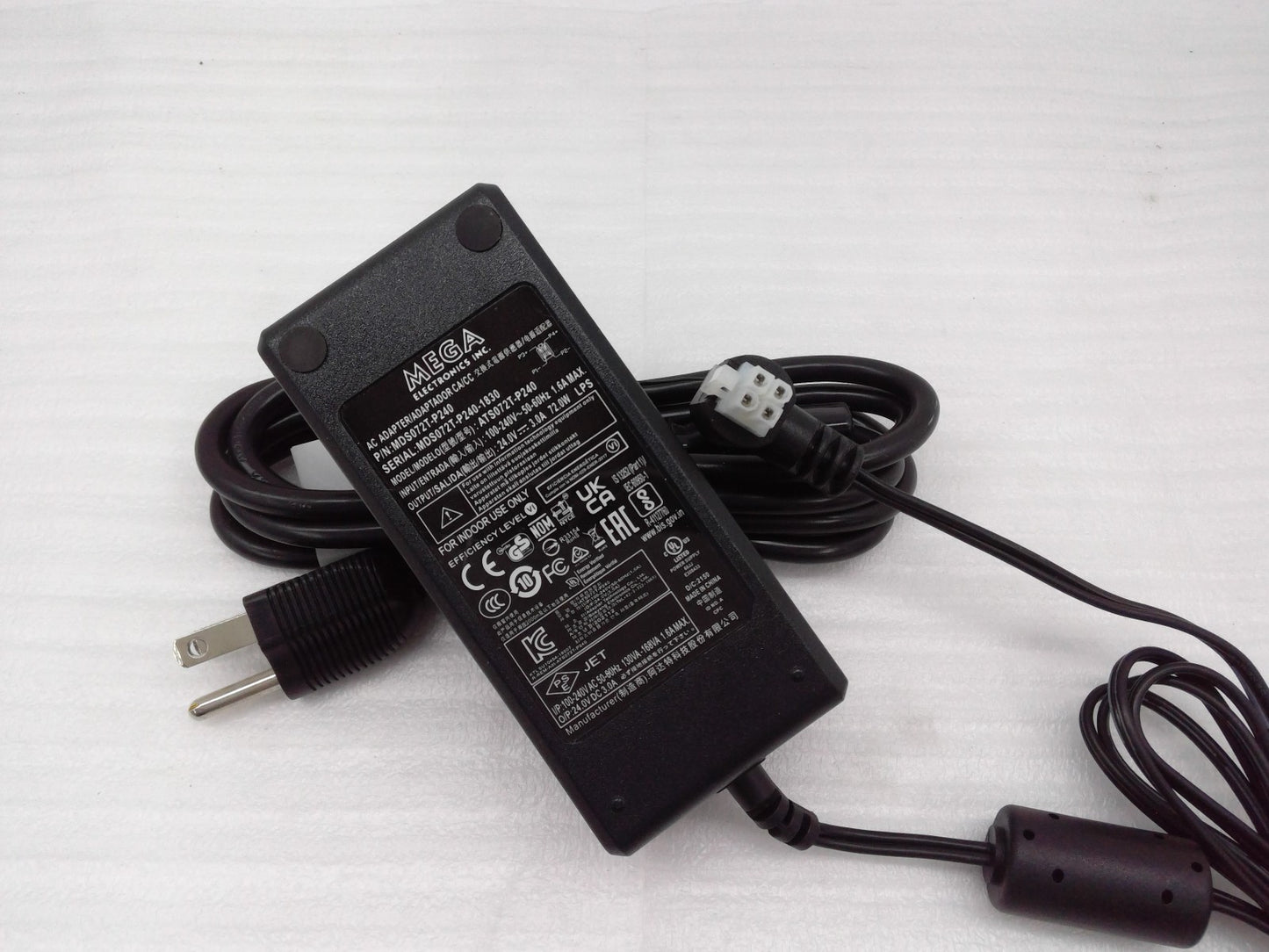 OEM MEGA 4-Pin AC  Adapter  24V 3A 72W ATS072T-P240  MDS072T-P240 Power Supply