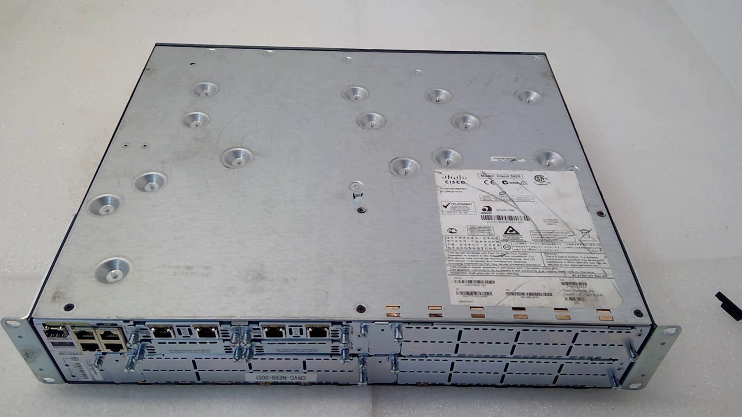 Cisco 3825 V05 Integrated Services Router ISR Tested Working w/ Ears POWER CORD