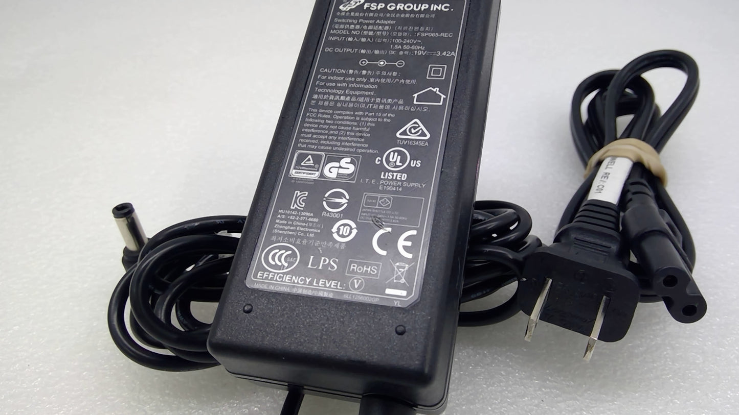 FSP 65W 19V 3.42A AC Adapter FSP065-REC Round Barrel Tip w/Power Cord
