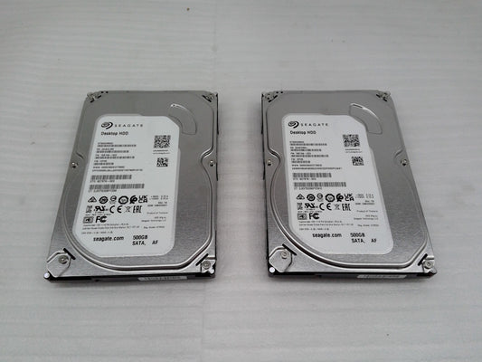 Lot of 2 500GB Seagate Barracuda ST500DM002 7.200 RPM 3.5" Hard Drive