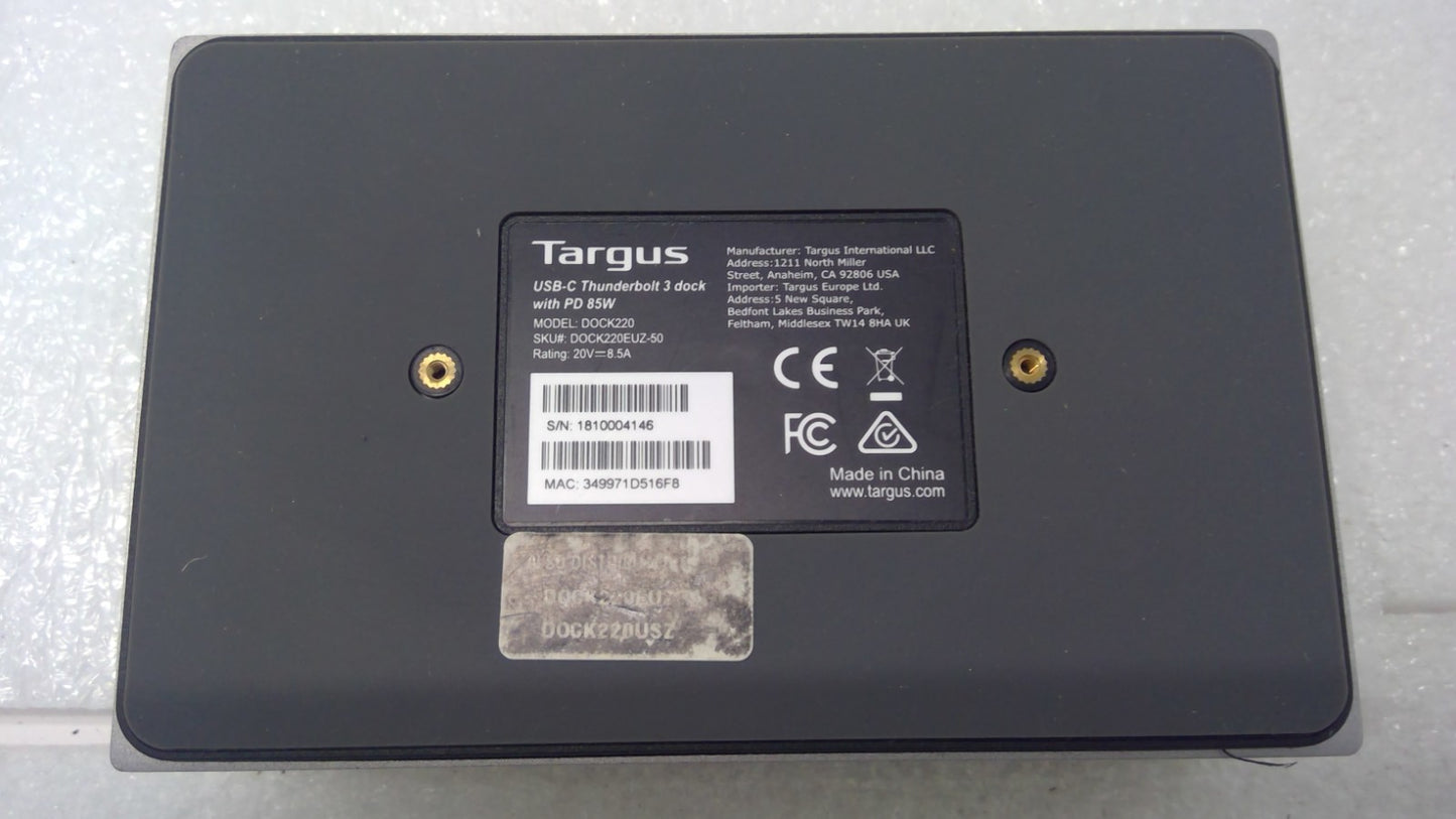 Targus Thunderbolt 3 Dock - Docking Station Only   DOCK220USZ-50