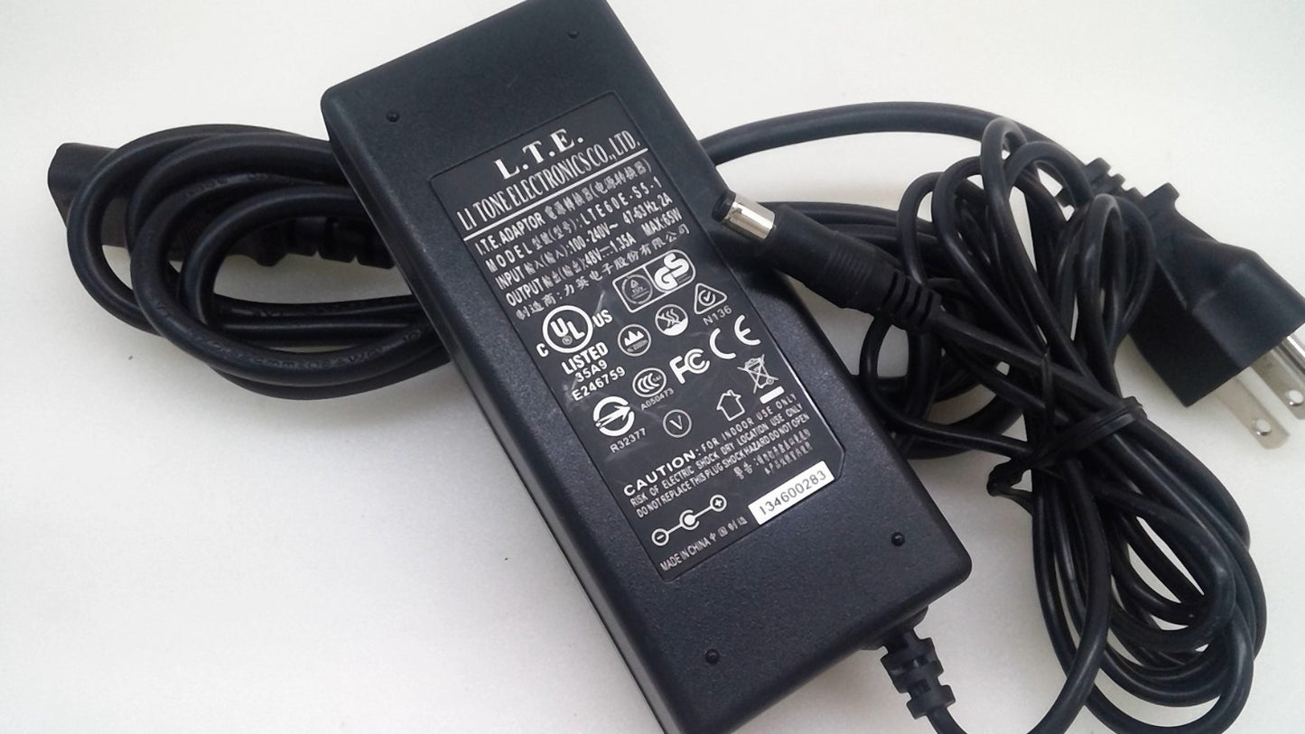 Genuine L.T.E. LTE60E-S5-1 AC/DC Power Supply Adapter 48V 1.35A 65W W/Power Cord