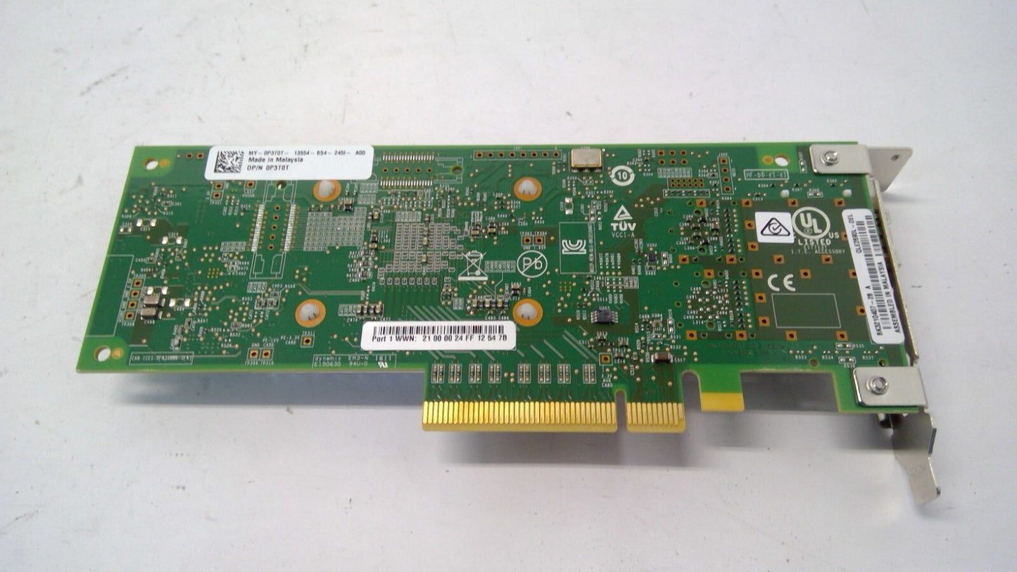 Dell QLogic QLE2690L-DEL Single Port 16GB/s SFP+ FC HBA P3T0T W/ 1x16Gb SFP