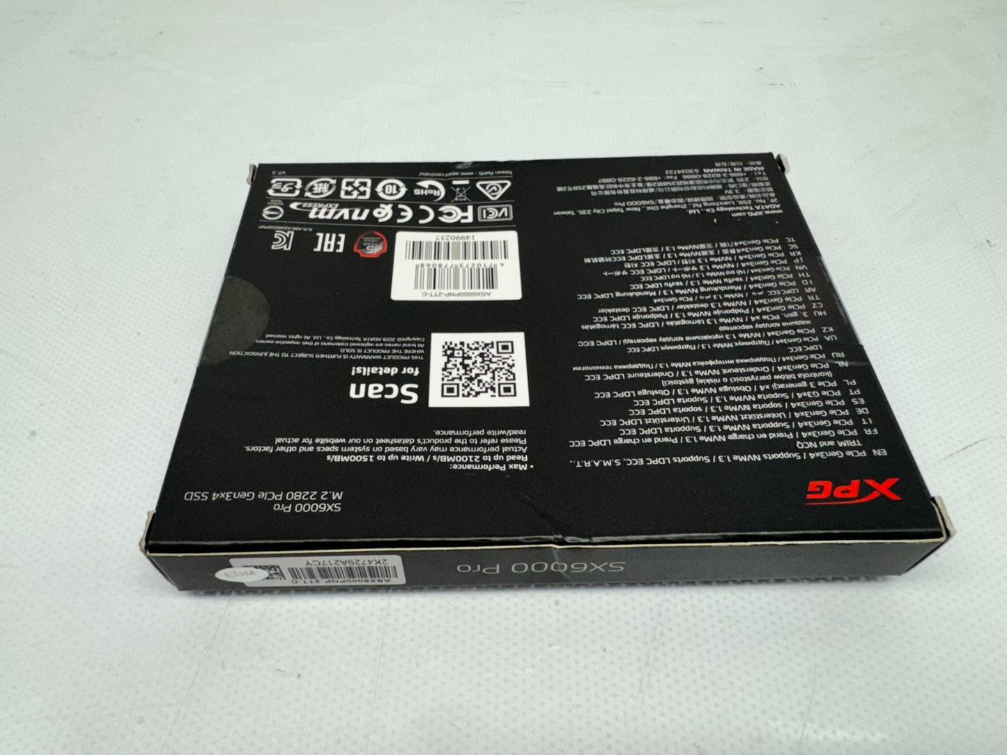 ADATA XPG SX6000 M.2 2 TB SSD PCLE SOLID STATE DRIVE ASX6000NP-2TT-C