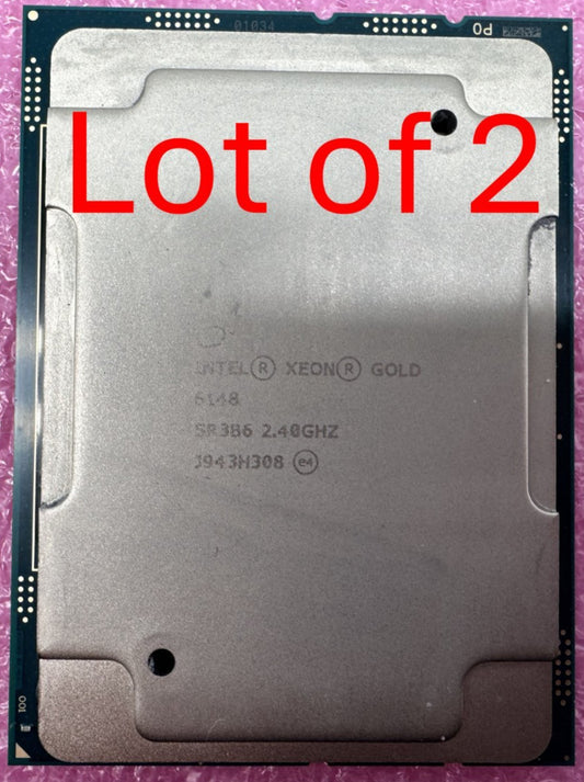lot of 2 Intel Xeon Gold 6148 SR3B6 CPU (2.4GHz, 20 Cores)