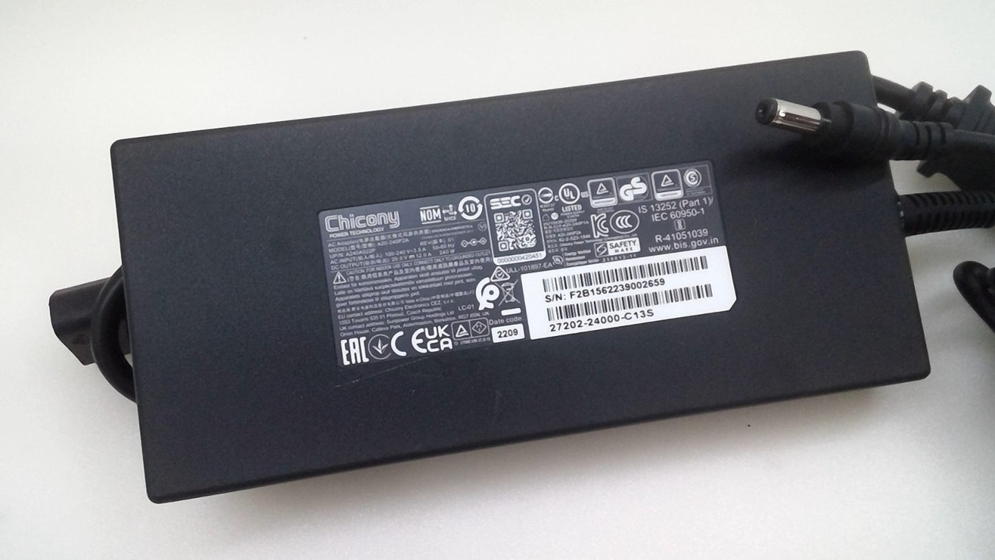 OEM Chicony 240W 20V A20-240P2A AC Adapter For Gigabyte AORUS 15 BKG 2024 5.5MM