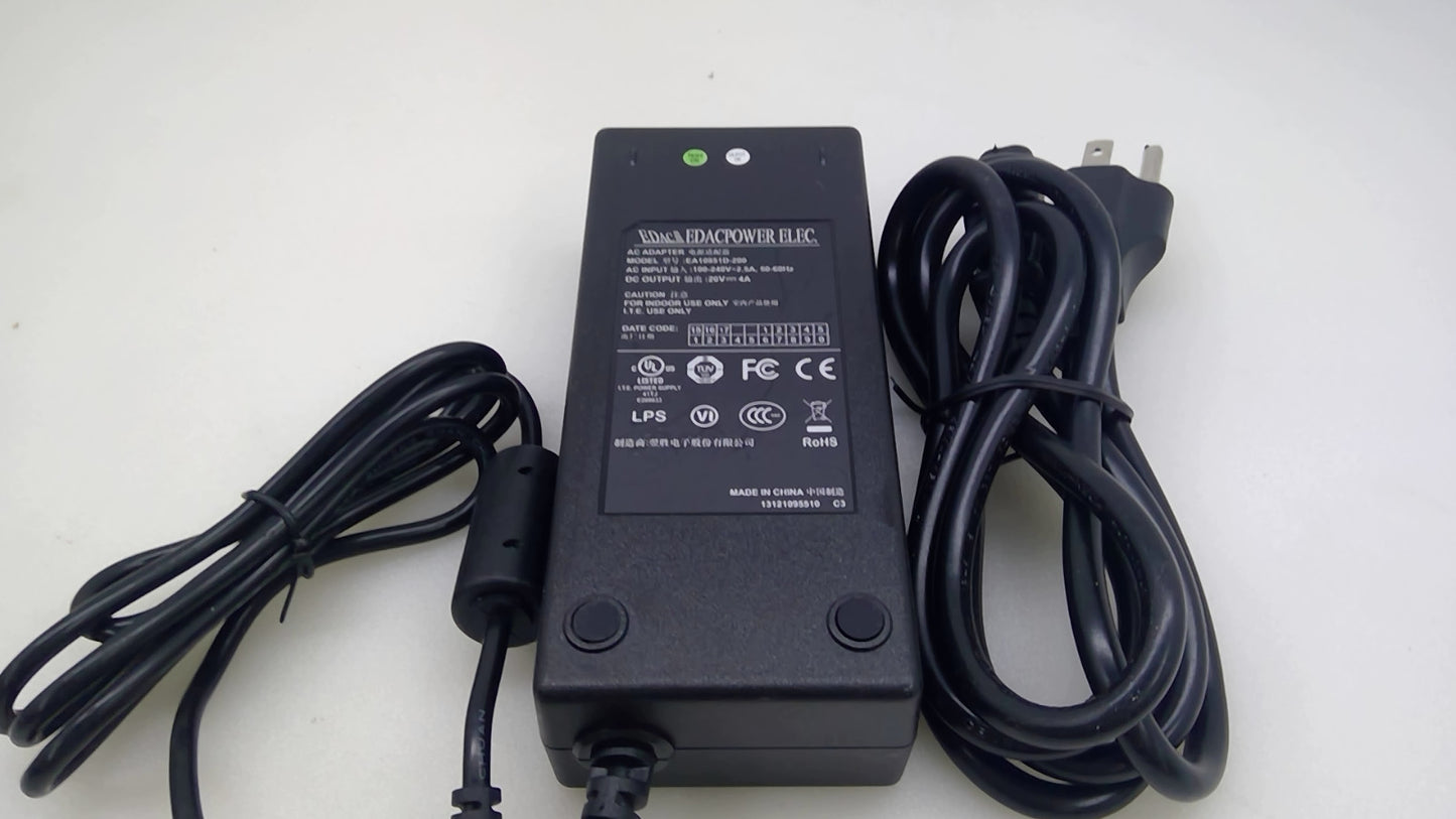 Genuine  EDAC EA10951D-200 AC Adapter 20V 4A 80W  Power Suppiy Charger W/Cable