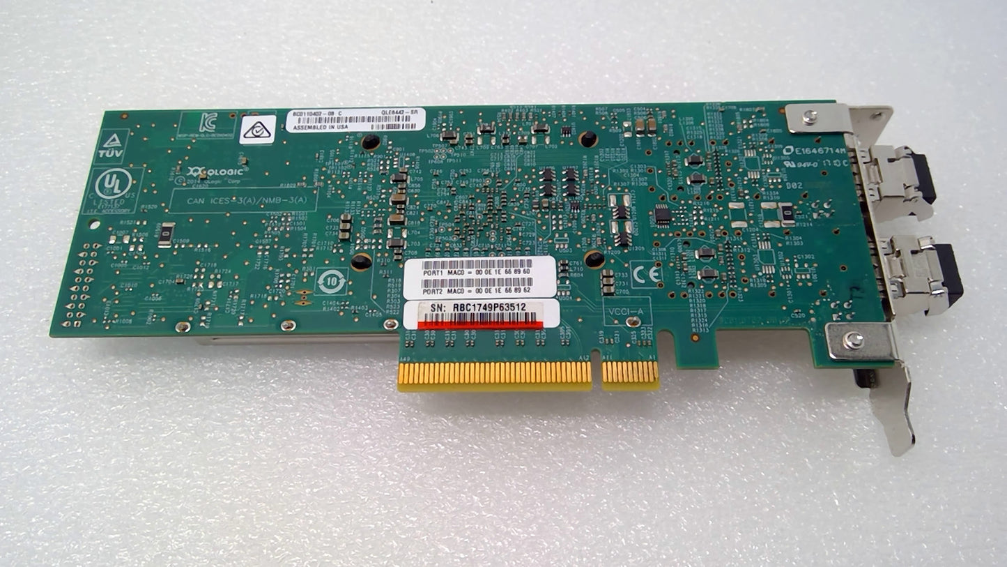 QLogic QLE8442-SR Dual Port 10GbE SFP+ CNA w/2x SFP+ Low Profile