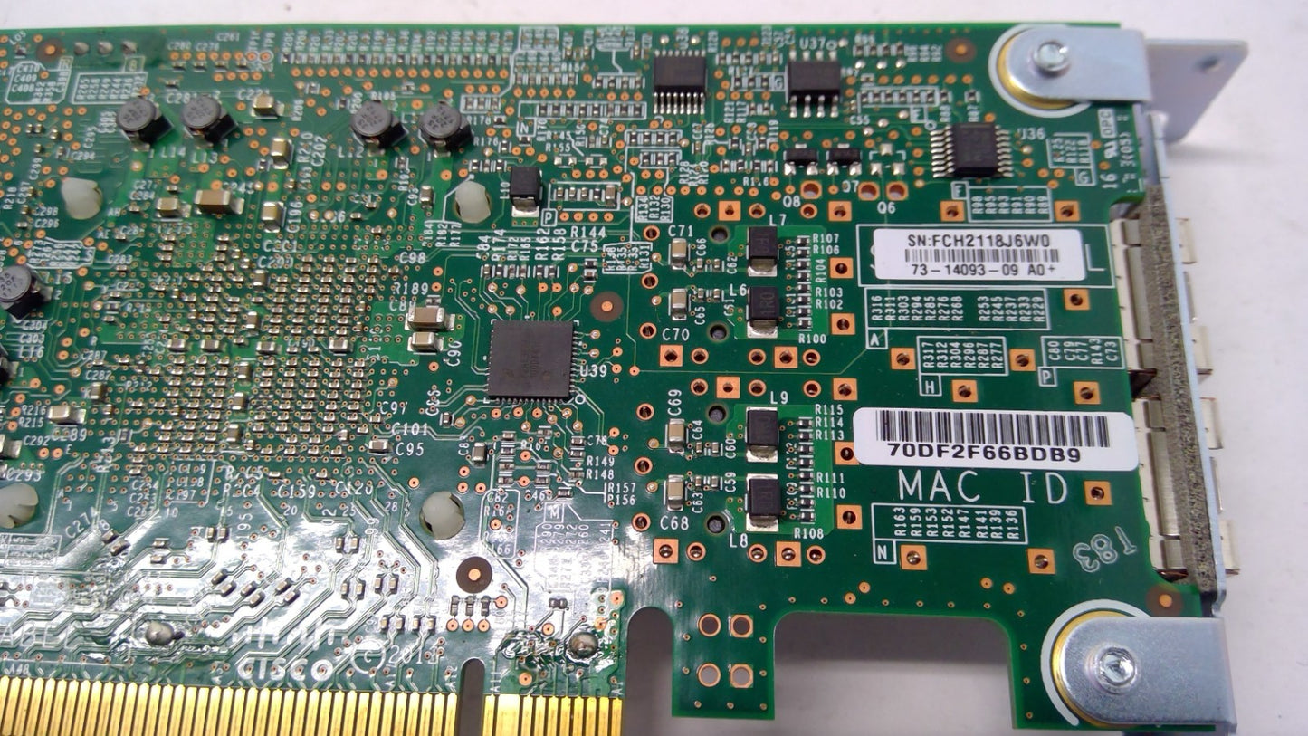 Cisco UCSC-PCIE-CSC-02 Dual Port 10GB Fiber Network Card LOW Bracket
