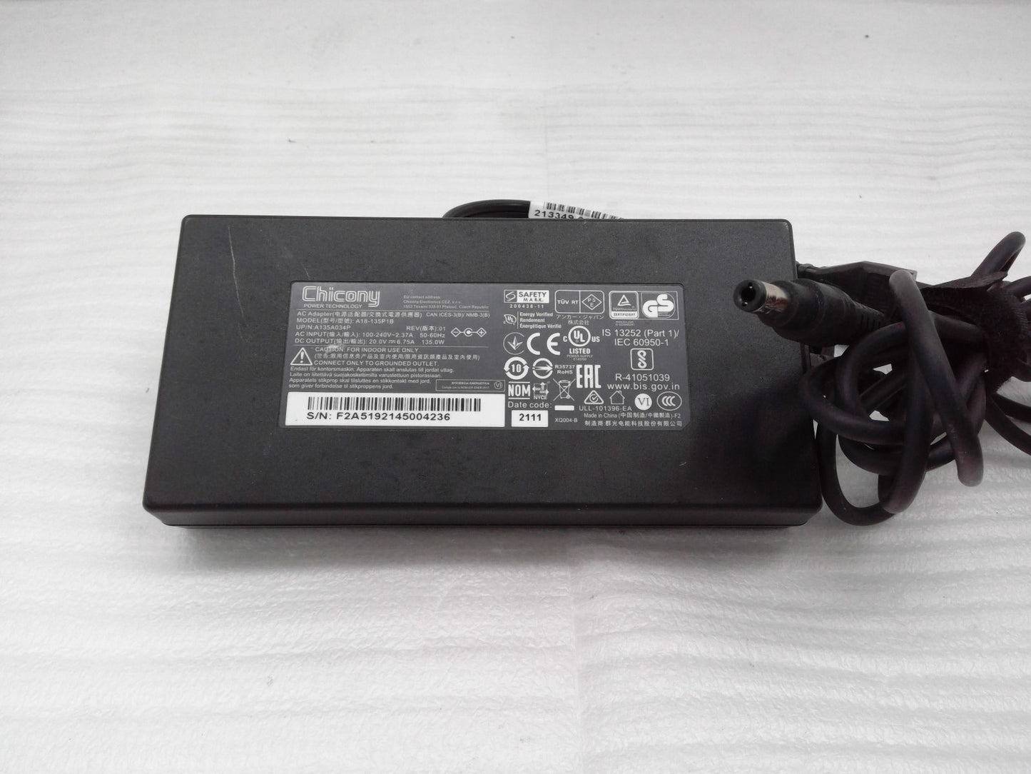 OEM Chicony 20V 6.75A 135W A18-135P1B AC Adapter Power Supply Charger 5.5*2.5mm