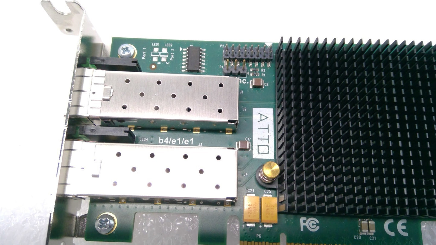 ATTO B4/e1/e1 FC82EN NIC Fiber Fibre Channel PCI-e Card LOW profile