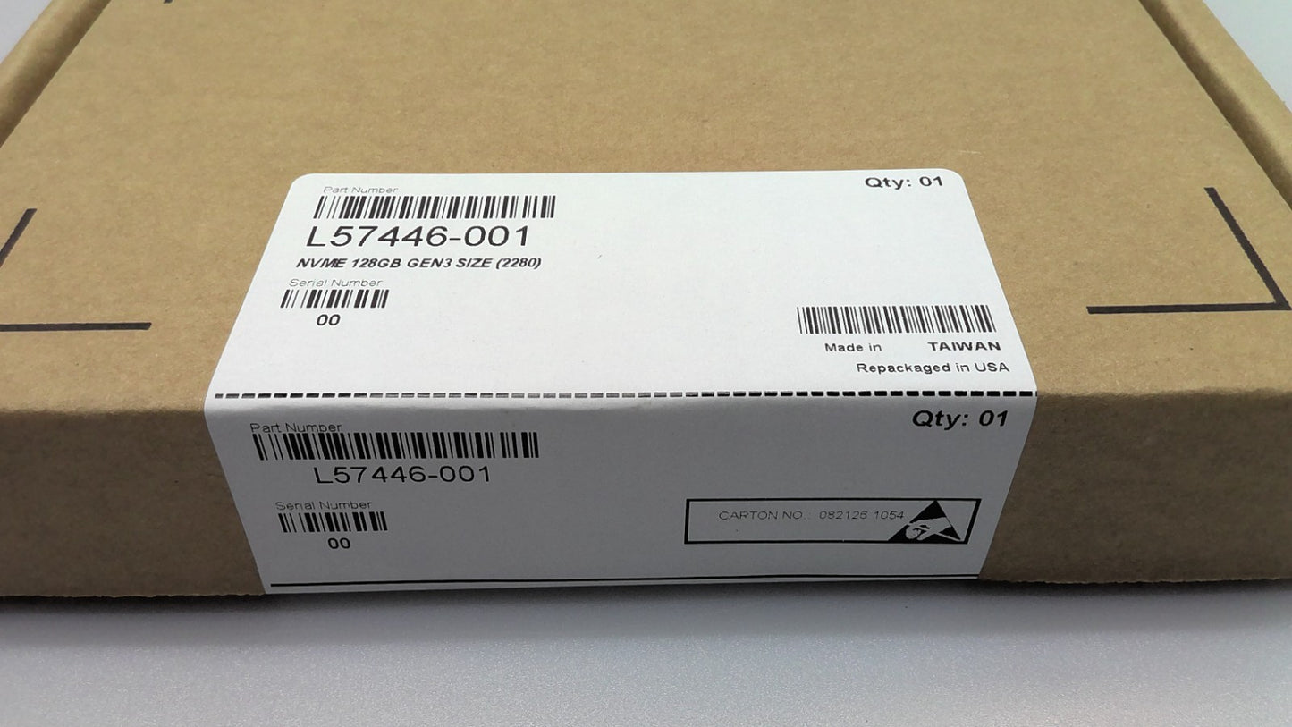 New HP L57446-001 KIOXIA 128GB NVMe Gen 3 2280 KBG40ZNV128G Solid state Drive