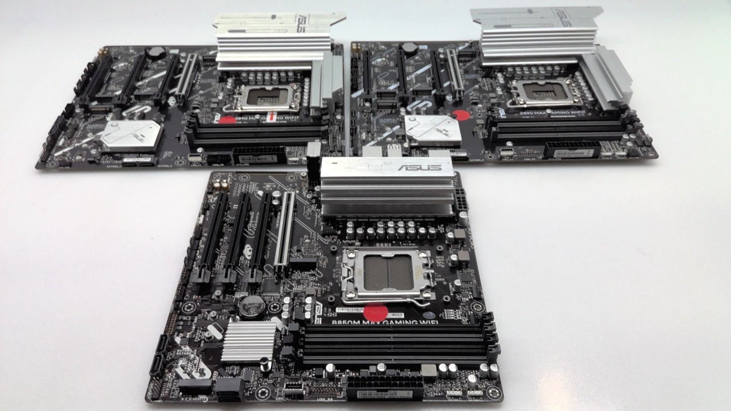 Lot of 3 *For Parts* ASUS B850M MAX GAMING WIFI &2X Z890 MAX GAMING WIFI7/Mixed
