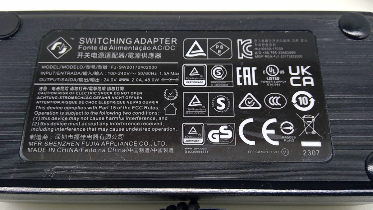 Fujia FJ-SW20172402000 24V 2A 48W AC Adapter 5.5x2.1mm Power Supply