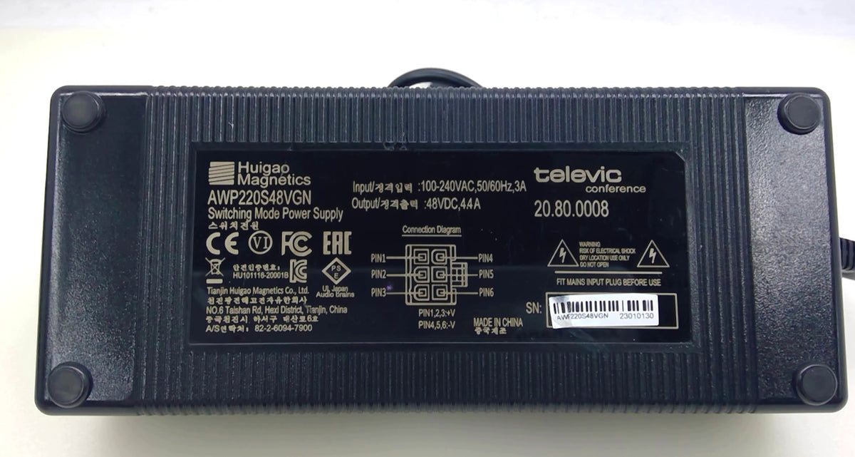 Huigao Magnetics AWP220S48VGN 48V 4.4A 211W Switching Power Supply 6-Pin