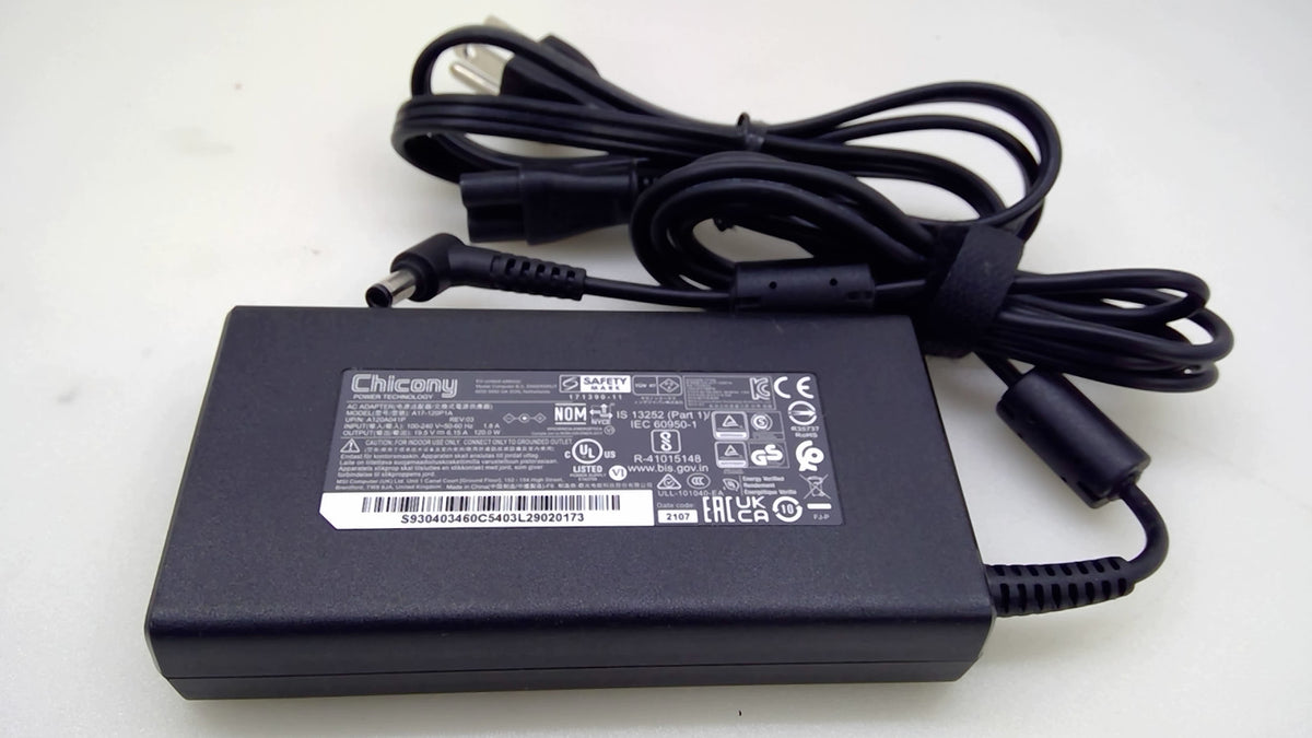 Chicony A17-120P1A A120A041P 120W 19.5V 6.15A MSI Adapter 5.5x2.5mm