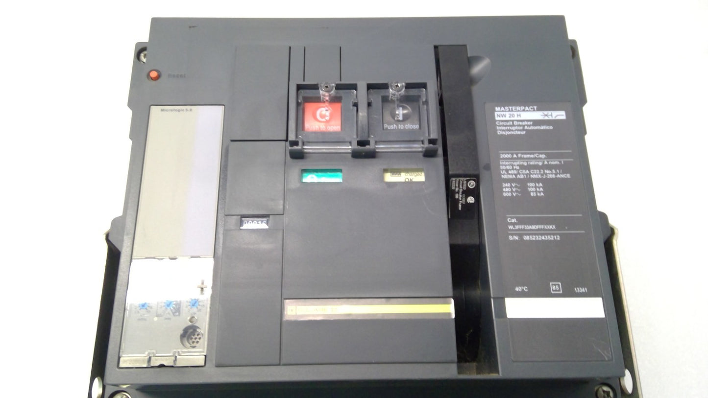 Schneider Masterpat NW20H 3 Pole 2000 Amp 600v Circuit Breaker Micrologic 3.0